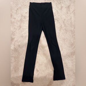 High waisted black flare leggings with open boot